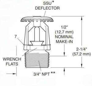 Bản Vẽ đầu Phun Sprinkler Hướng Lên Tyco Ty4151