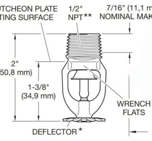 Bản Vẽ Đầu Phun Sprinkler Hướng Xuống Tyco Ty325