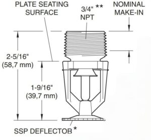Bản Vẽ đầu Phun Sprinkler Hướng Xuống Tyco Ty4251
