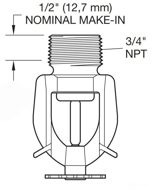 Bản Vẽ đầu Phun Sprinkler Hướng Xuống Tyco Ty5251 Bản Vẽ đầu Phun Sprinkler Hướng Xuống Tyco Ty5251
