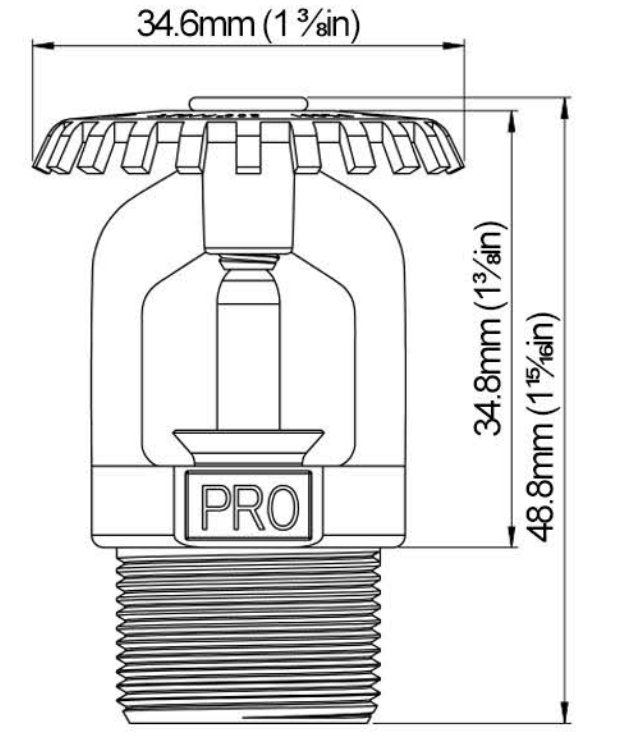 Bản Vẽ đầu Phun Sprinkler Quay Lên Protector Ps001
