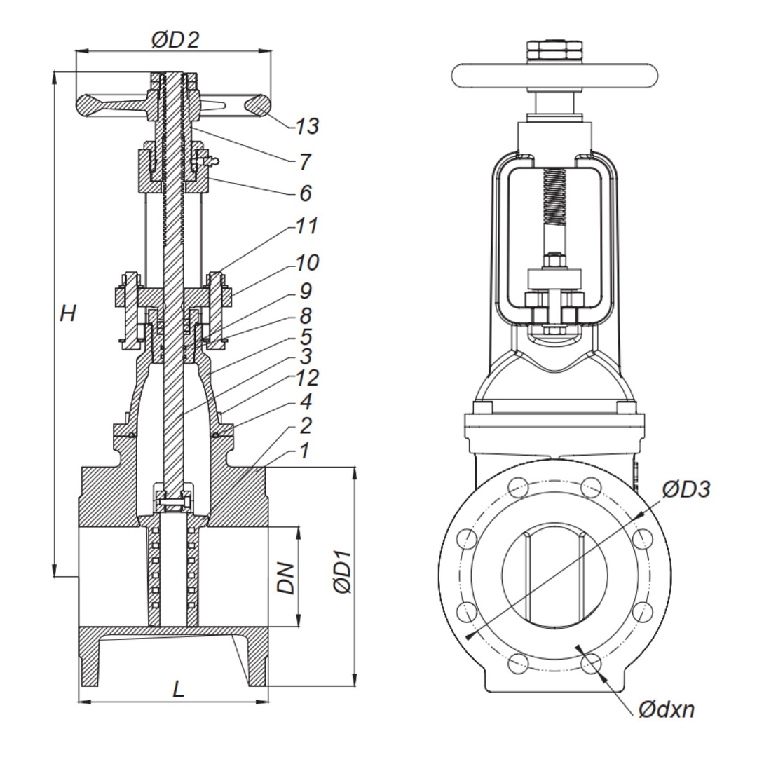 Bản Vẽ Van Cổng Arv Rsg