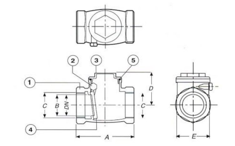 Van 1 chiều đồng lá lật Sanwa DZR - Ảnh 3